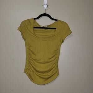 Free People Cinched Side‎ Top Yellow Size Small. Minimalist Y2k Stretch